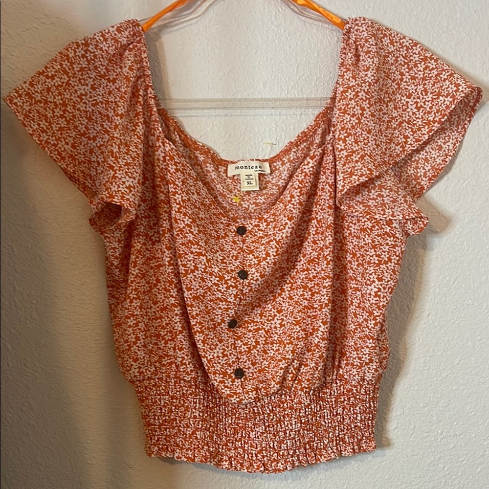 Monteau Women's Floral Top - Red